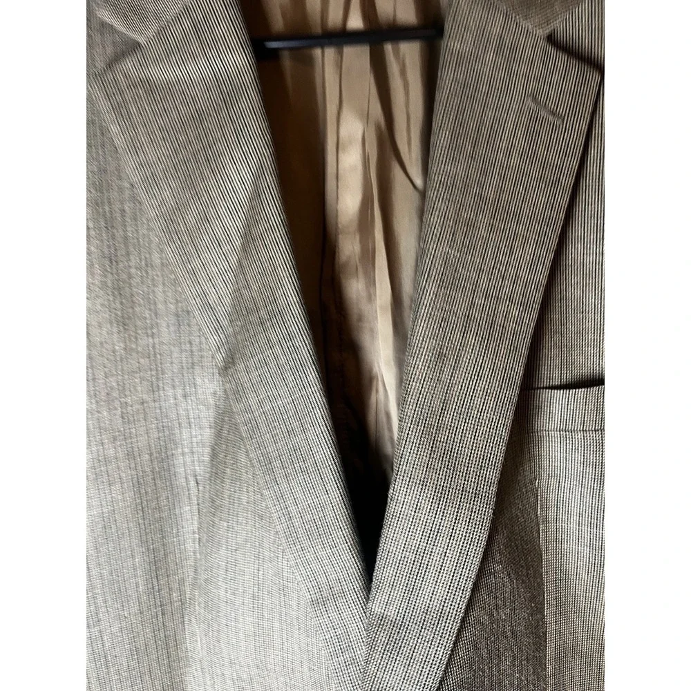 Vtg Ralph Lauren Sport Coat 48R Brown Plaid Silk‎ Wool Two Button Blazer Flawed